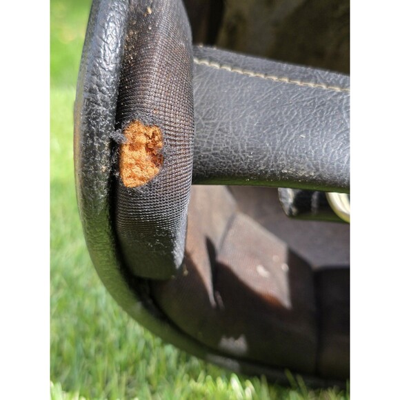 Vintage Blue Metallic Flake Motorcycle Helmet Size Medium With Visor 6 7/8-7 1/8 - Picture 9 of 14